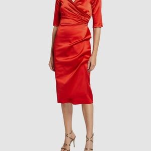 Chiara Boni Vibrant Red Midi Dress